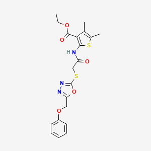 ethyl 4,5-dimethyl-2-[({[5-(phenoxymethyl)-1,3,4-oxadiazol-2-yl]thio}acetyl)amino]-3-thiophenecarboxylate