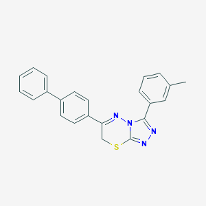 molecular formula C23H18N4S B503131 3-(3-methylphenyl)-6-(4-phenylphenyl)-7H-[1,2,4]triazolo[3,4-b][1,3,4]thiadiazine CAS No. 123799-39-3