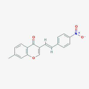 molecular formula C18H13NO4 B503135 3-(2-{4-nitrophenyl}vinyl)-7-methyl-4H-chromen-4-one 