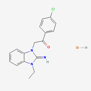 1-(4-chlorophenyl)-2-(3-ethyl-2-imino-2,3-dihydro-1H-benzimidazol-1-yl)ethanone hydrobromide