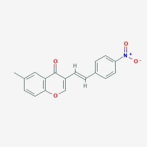 molecular formula C18H13NO4 B503136 6-Methyl-3-[(E)-4-nitrostyryl]chromone 
