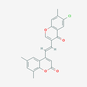 molecular formula C23H17ClO4 B503137 4-[2-(6-chloro-7-methyl-4-oxo-4H-chromen-3-yl)vinyl]-6,8-dimethyl-2H-chromen-2-one 