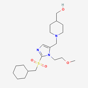 molecular formula C20H35N3O4S B5031385 (1-{[2-[(cyclohexylmethyl)sulfonyl]-1-(2-methoxyethyl)-1H-imidazol-5-yl]methyl}-4-piperidinyl)methanol 