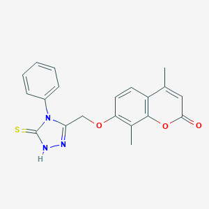 4,8-dimethyl-7-[(4-phenyl-5-sulfanyl-4H-1,2,4-triazol-3-yl)methoxy]-2H-chromen-2-one