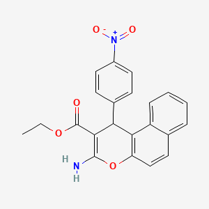 molecular formula C22H18N2O5 B5031392 ethyl 3-amino-1-(4-nitrophenyl)-1H-benzo[f]chromene-2-carboxylate 