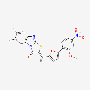 molecular formula C23H17N3O5S B5031397 2-{[5-(2-methoxy-4-nitrophenyl)-2-furyl]methylene}-6,7-dimethyl[1,3]thiazolo[3,2-a]benzimidazol-3(2H)-one 