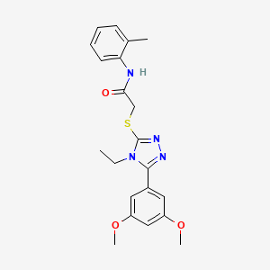 molecular formula C21H24N4O3S B5031420 2-{[5-(3,5-dimethoxyphenyl)-4-ethyl-4H-1,2,4-triazol-3-yl]thio}-N-(2-methylphenyl)acetamide 