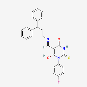 molecular formula C26H22FN3O2S B5031428 5-{[(3,3-diphenylpropyl)amino]methylene}-1-(4-fluorophenyl)-2-thioxodihydro-4,6(1H,5H)-pyrimidinedione 