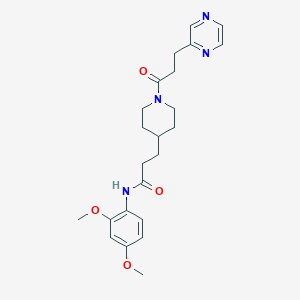 molecular formula C23H30N4O4 B5031447 N-(2,4-dimethoxyphenyl)-3-{1-[3-(2-pyrazinyl)propanoyl]-4-piperidinyl}propanamide 