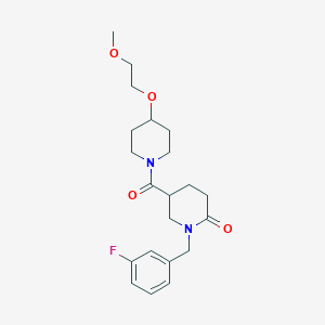 molecular formula C21H29FN2O4 B5031458 1-(3-fluorobenzyl)-5-{[4-(2-methoxyethoxy)-1-piperidinyl]carbonyl}-2-piperidinone 