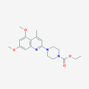 ethyl 4-(5,7-dimethoxy-4-methyl-2-quinolinyl)-1-piperazinecarboxylate