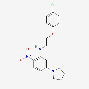 molecular formula C18H20ClN3O3 B5031534 N-[2-(4-chlorophenoxy)ethyl]-2-nitro-5-(1-pyrrolidinyl)aniline 