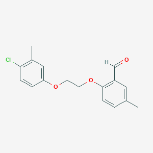 molecular formula C17H17ClO3 B5031541 2-[2-(4-chloro-3-methylphenoxy)ethoxy]-5-methylbenzaldehyde 