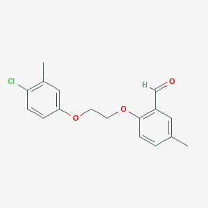 2-[2-(4-chloro-3-methylphenoxy)ethoxy]-5-methylbenzaldehyde