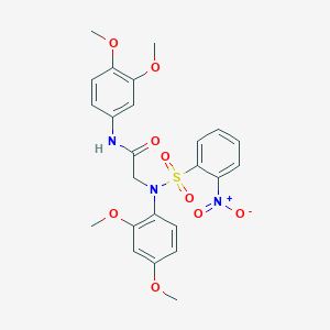 molecular formula C24H25N3O9S B5031551 N~2~-(2,4-dimethoxyphenyl)-N~1~-(3,4-dimethoxyphenyl)-N~2~-[(2-nitrophenyl)sulfonyl]glycinamide 