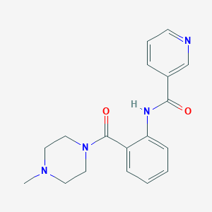 molecular formula C18H20N4O2 B503156 N-{2-[(4-methyl-1-piperazinyl)carbonyl]phenyl}nicotinamide CAS No. 329067-90-5