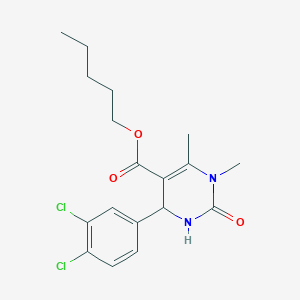 molecular formula C18H22Cl2N2O3 B5031570 pentyl 4-(3,4-dichlorophenyl)-1,6-dimethyl-2-oxo-1,2,3,4-tetrahydro-5-pyrimidinecarboxylate 