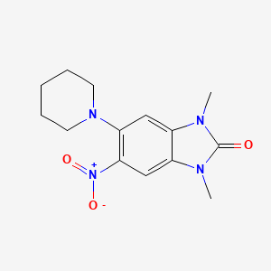 1,3-dimethyl-5-nitro-6-(1-piperidinyl)-1,3-dihydro-2H-benzimidazol-2-one