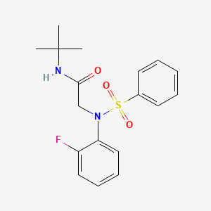 2-[N-(benzenesulfonyl)-2-fluoroanilino]-N-tert-butylacetamide