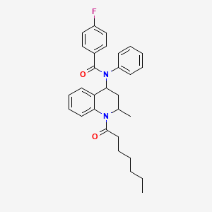 4-fluoro-N-(1-heptanoyl-2-methyl-1,2,3,4-tetrahydro-4-quinolinyl)-N-phenylbenzamide