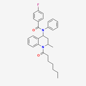 4-fluoro-N-(1-heptanoyl-2-methyl-1,2,3,4-tetrahydroquinolin-4-yl)-N-phenylbenzamide