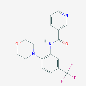 molecular formula C17H16F3N3O2 B503160 N-(2-Morpholin-4-yl-5-trifluoromethyl-phenyl)-nicotinamide CAS No. 446052-25-1