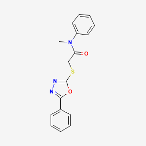 N-methyl-N-phenyl-2-[(5-phenyl-1,3,4-oxadiazol-2-yl)thio]acetamide