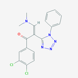 molecular formula C18H15Cl2N5O B503163 1-(3,4-dichlorophenyl)-3-(dimethylamino)-2-(1-phenyl-1H-tetraazol-5-yl)-2-propen-1-one 