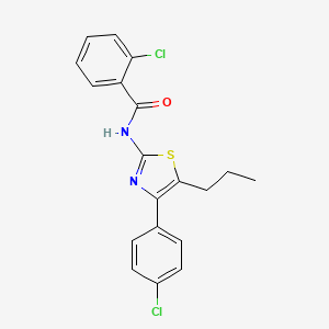 molecular formula C19H16Cl2N2OS B5031634 2-chloro-N-[4-(4-chlorophenyl)-5-propyl-1,3-thiazol-2-yl]benzamide 