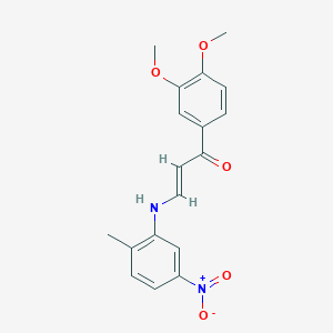 molecular formula C18H18N2O5 B5031646 (E)-1-(3,4-dimethoxyphenyl)-3-(2-methyl-5-nitroanilino)prop-2-en-1-one 