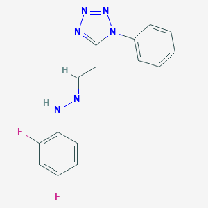 molecular formula C15H12F2N6 B503165 (1-phenyl-1H-tetraazol-5-yl)acetaldehyde (2,4-difluorophenyl)hydrazone 