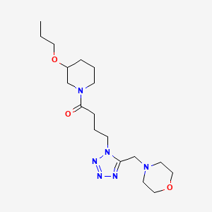 molecular formula C18H32N6O3 B5031656 4-[5-(Morpholin-4-ylmethyl)tetrazol-1-yl]-1-(3-propoxypiperidin-1-yl)butan-1-one 