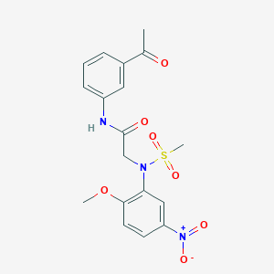 molecular formula C18H19N3O7S B5031721 N~1~-(3-acetylphenyl)-N~2~-(2-methoxy-5-nitrophenyl)-N~2~-(methylsulfonyl)glycinamide 