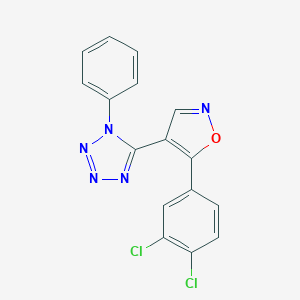 molecular formula C16H9Cl2N5O B503173 5-[5-(3,4-dichlorophenyl)-4-isoxazolyl]-1-phenyl-1H-tetraazole 