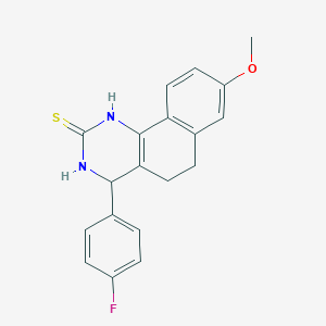 molecular formula C19H17FN2OS B5031739 4-(4-FLUOROPHENYL)-8-METHOXY-1H,2H,3H,4H,5H,6H-BENZO[H]QUINAZOLINE-2-THIONE 