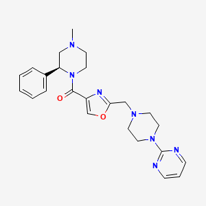 molecular formula C24H29N7O2 B5031768 [(2S)-4-methyl-2-phenylpiperazin-1-yl]-[2-[(4-pyrimidin-2-ylpiperazin-1-yl)methyl]-1,3-oxazol-4-yl]methanone 