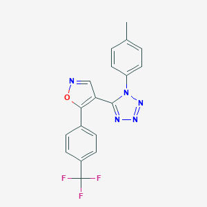 molecular formula C18H12F3N5O B503178 1-(4-methylphenyl)-5-{5-[4-(trifluoromethyl)phenyl]-4-isoxazolyl}-1H-tetraazole 