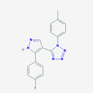 molecular formula C17H13FN6 B503179 5-[5-(4-fluorophenyl)-1H-pyrazol-4-yl]-1-(4-methylphenyl)-1H-tetraazole 