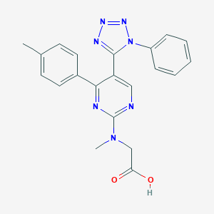 molecular formula C21H19N7O2 B503182 {methyl[4-(4-methylphenyl)-5-(1-phenyl-1H-tetraazol-5-yl)-2-pyrimidinyl]amino}acetic acid 