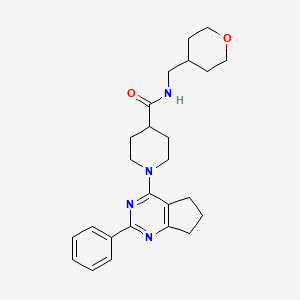 1-(2-phenyl-6,7-dihydro-5H-cyclopenta[d]pyrimidin-4-yl)-N-(tetrahydro-2H-pyran-4-ylmethyl)-4-piperidinecarboxamide