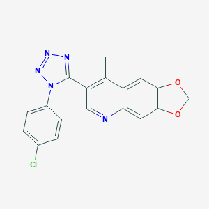 molecular formula C18H12ClN5O2 B503183 7-[1-(4-chlorophenyl)-1H-tetraazol-5-yl]-8-methyl[1,3]dioxolo[4,5-g]quinoline 