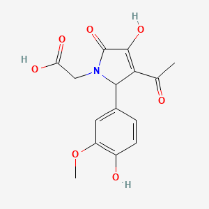 molecular formula C15H15NO7 B5031848 2-[3-acetyl-4-hydroxy-2-(4-hydroxy-3-methoxyphenyl)-5-oxo-2H-pyrrol-1-yl]acetic acid 