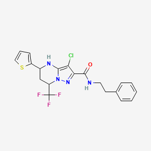 3-chloro-N-(2-phenylethyl)-5-(2-thienyl)-7-(trifluoromethyl)-4,5,6,7-tetrahydropyrazolo[1,5-a]pyrimidine-2-carboxamide