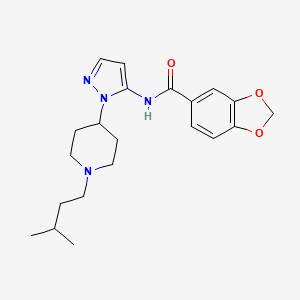 N-{1-[1-(3-methylbutyl)-4-piperidinyl]-1H-pyrazol-5-yl}-1,3-benzodioxole-5-carboxamide