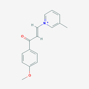 molecular formula C16H16NO2+ B503189 1-[3-(4-Methoxyphenyl)-3-oxo-1-propenyl]-3-methylpyridinium 