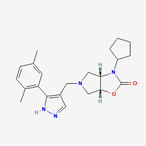 molecular formula C22H28N4O2 B5031950 (3aS*,6aR*)-3-cyclopentyl-5-{[3-(2,5-dimethylphenyl)-1H-pyrazol-4-yl]methyl}hexahydro-2H-pyrrolo[3,4-d][1,3]oxazol-2-one 