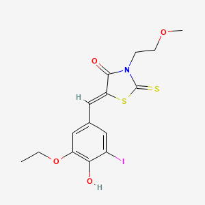 molecular formula C15H16INO4S2 B5031962 5-(3-ethoxy-4-hydroxy-5-iodobenzylidene)-3-(2-methoxyethyl)-2-thioxo-1,3-thiazolidin-4-one 