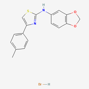 N-(1,3-benzodioxol-5-yl)-4-(4-methylphenyl)-1,3-thiazol-2-amine;hydrobromide