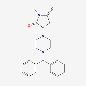 molecular formula C22H25N3O2 B5031969 3-[4-(diphenylmethyl)-1-piperazinyl]-1-methyl-2,5-pyrrolidinedione 