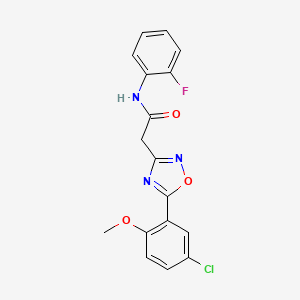 2-[5-(5-chloro-2-methoxyphenyl)-1,2,4-oxadiazol-3-yl]-N-(2-fluorophenyl)acetamide